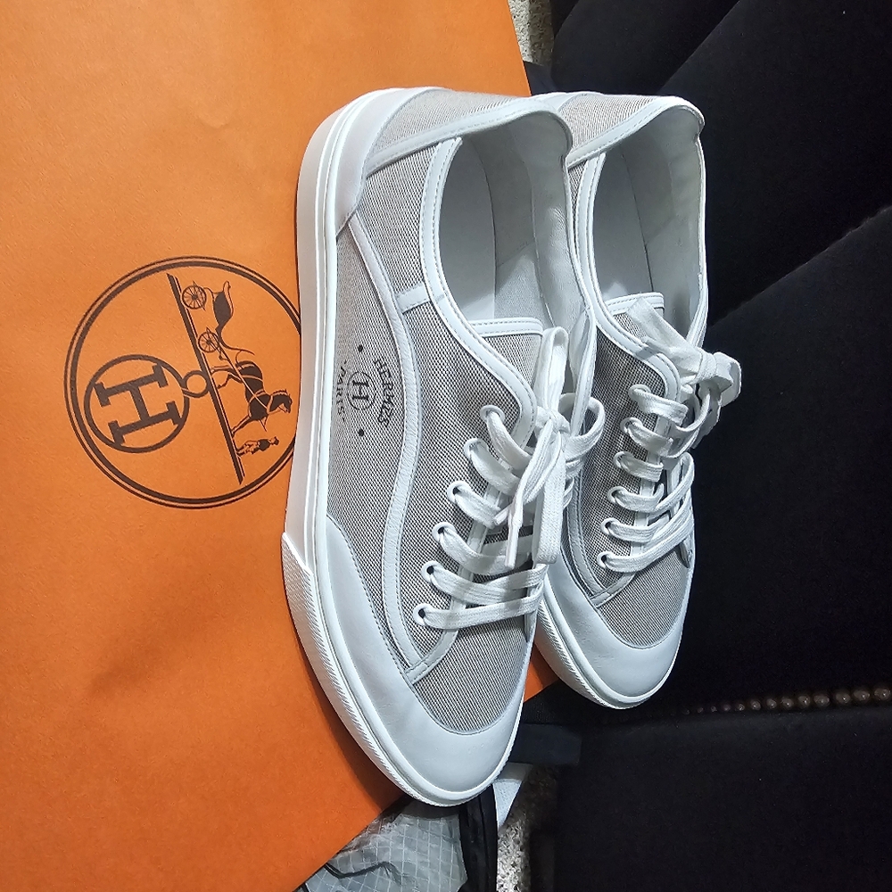 HERMES GET Sneakers Men's SIZE 44 New - Picture 10 of 12